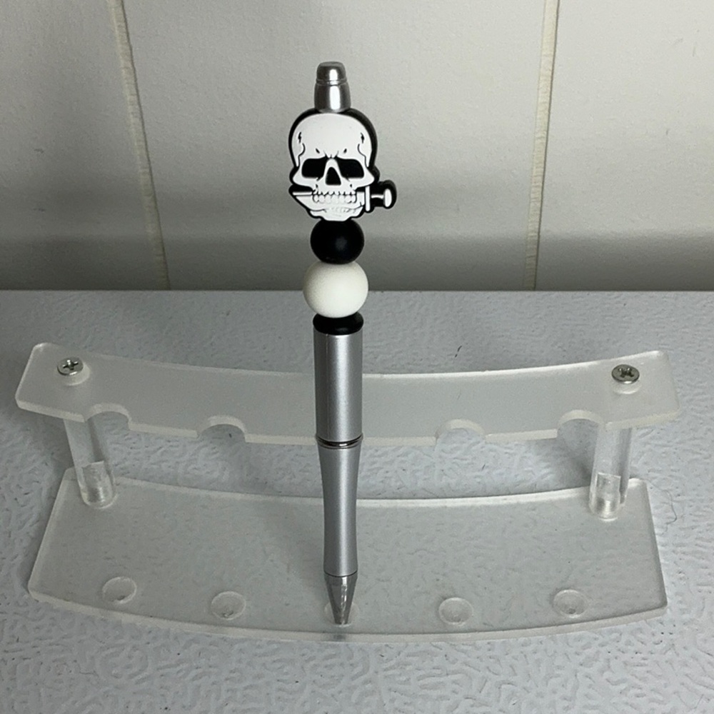 Silver Skull Pen with Stand